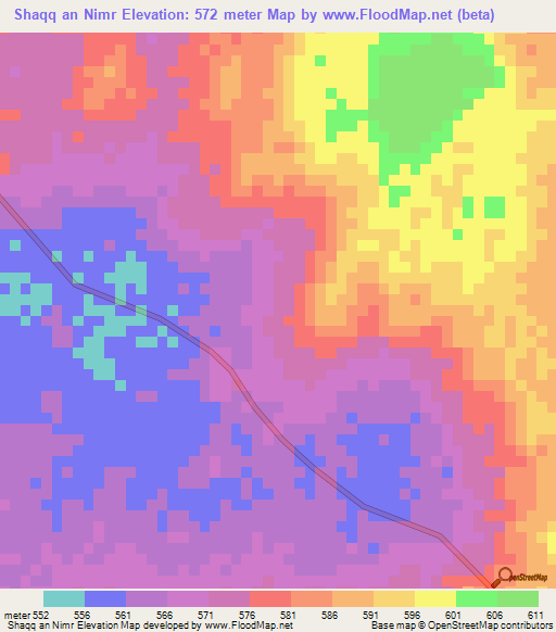 Shaqq an Nimr,Sudan Elevation Map