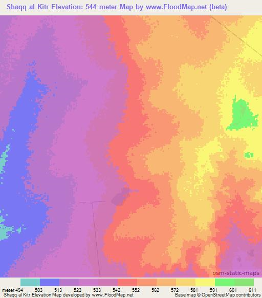 Shaqq al Kitr,Sudan Elevation Map