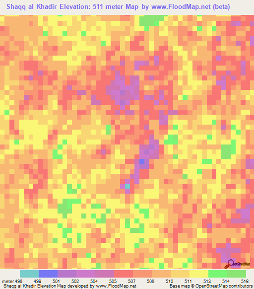 Shaqq al Khadir,Sudan Elevation Map