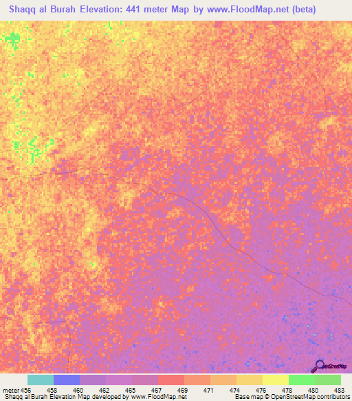 Shaqq al Burah,Sudan Elevation Map