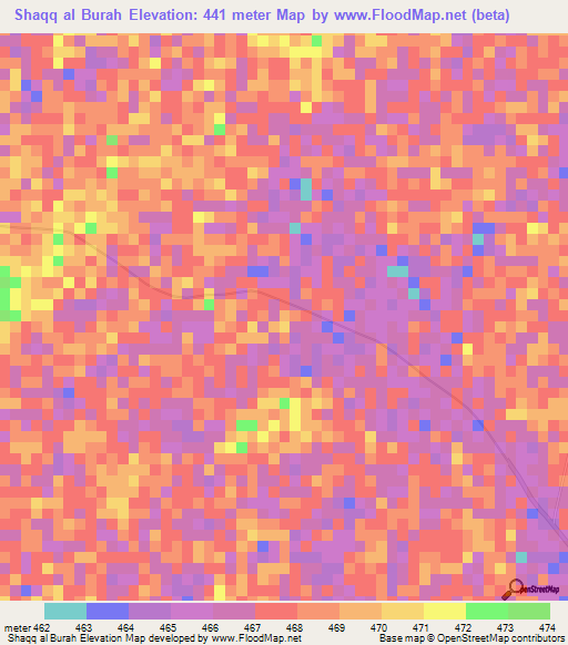 Shaqq al Burah,Sudan Elevation Map