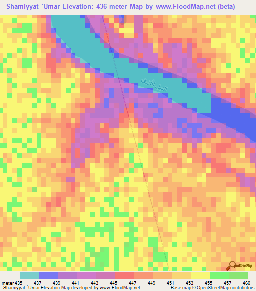 Shamiyyat `Umar,Sudan Elevation Map