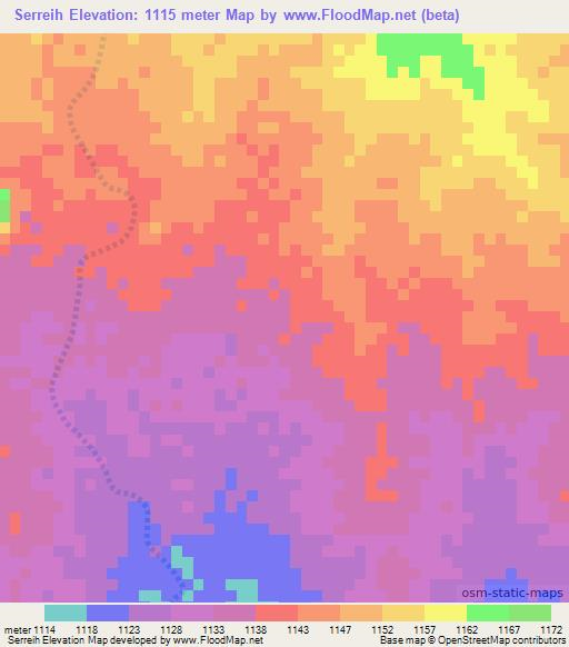 Serreih,Sudan Elevation Map