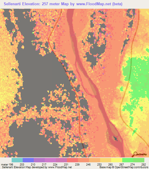 Sellenarti,Sudan Elevation Map