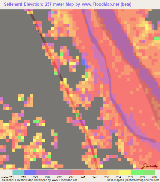 Sellenarti,Sudan Elevation Map