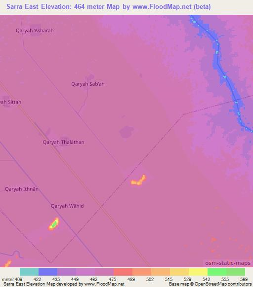 Sarra East,Sudan Elevation Map