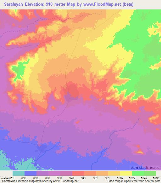 Sarafayah,Sudan Elevation Map