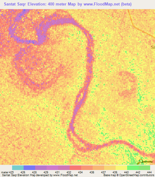 Santat Saqr,Sudan Elevation Map