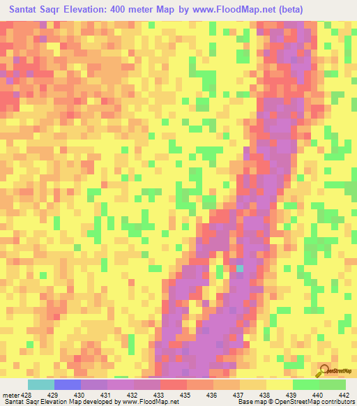 Santat Saqr,Sudan Elevation Map