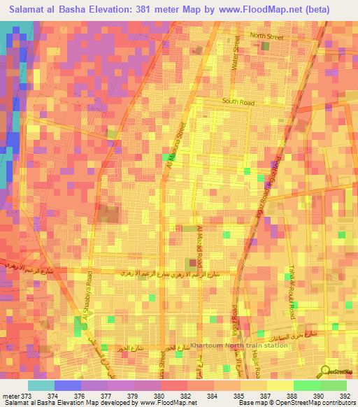 Salamat al Basha,Sudan Elevation Map