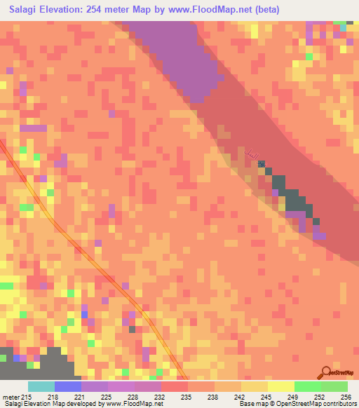 Salagi,Sudan Elevation Map