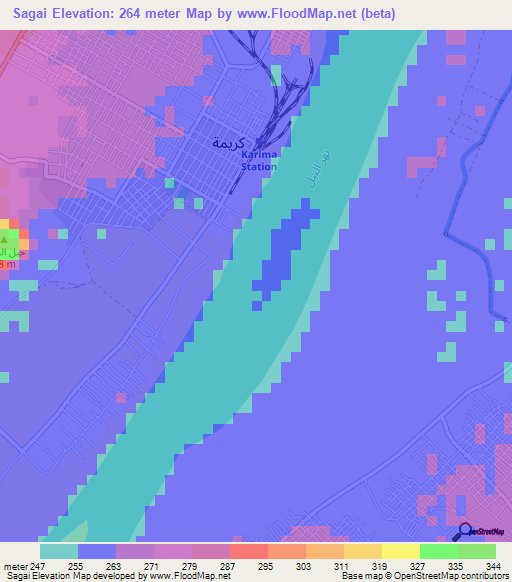 Sagai,Sudan Elevation Map