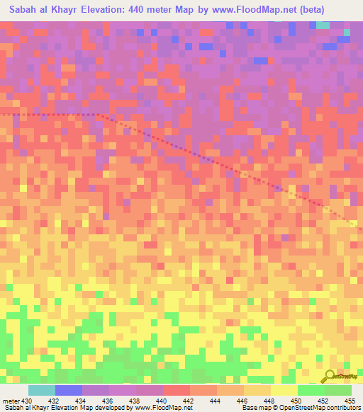 Sabah al Khayr,Sudan Elevation Map