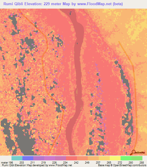 Rumi Qibli,Sudan Elevation Map