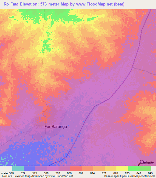 Ro Fata,Sudan Elevation Map