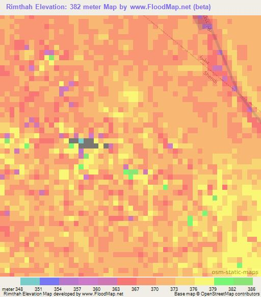 Rimthah,Sudan Elevation Map