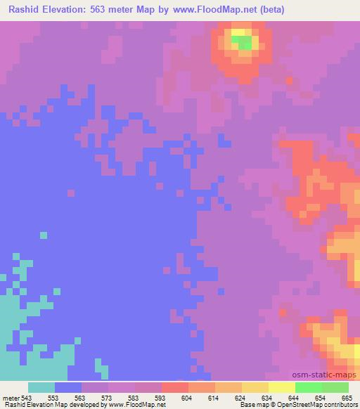 Rashid,Sudan Elevation Map