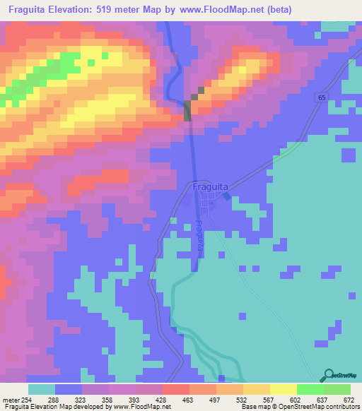 Fraguita,Colombia Elevation Map