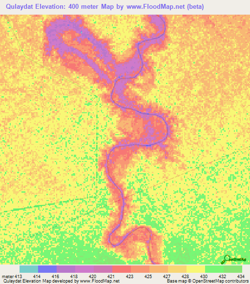 Qulaydat,Sudan Elevation Map