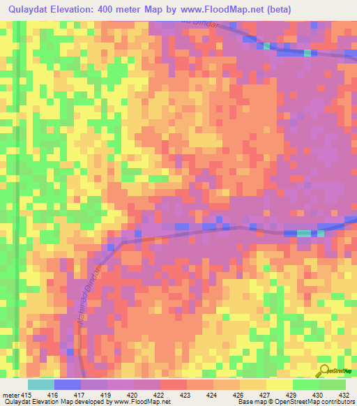 Qulaydat,Sudan Elevation Map