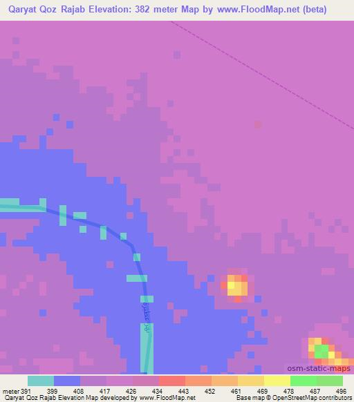Qaryat Qoz Rajab,Sudan Elevation Map