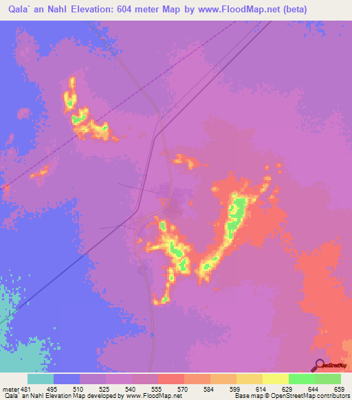 Qala` an Nahl,Sudan Elevation Map