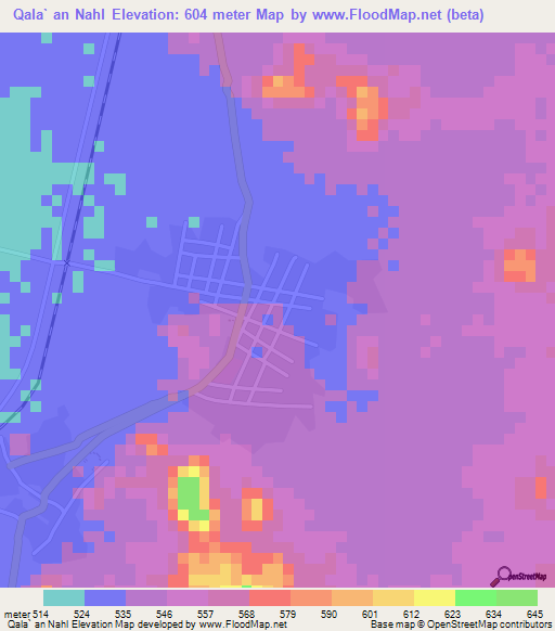 Qala` an Nahl,Sudan Elevation Map
