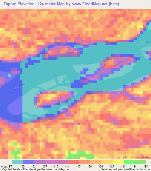 Zapote,Peru Elevation Map