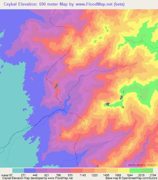 Ceybal,Peru Elevation Map