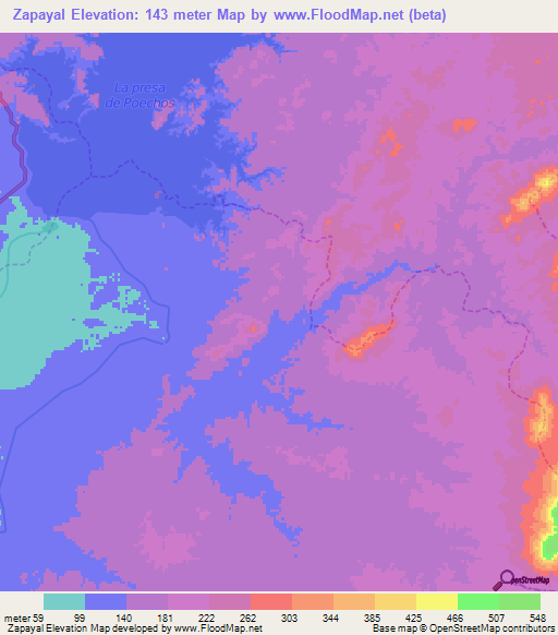 Zapayal,Peru Elevation Map