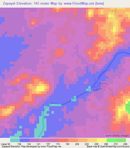 Zapayal,Peru Elevation Map
