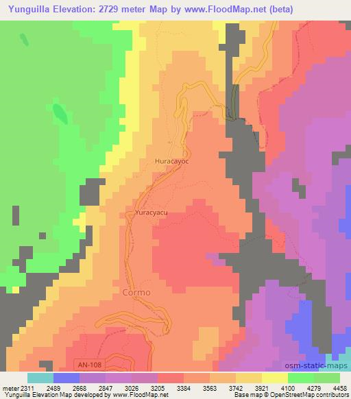Yunguilla,Peru Elevation Map