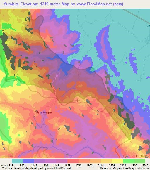 Yumbite,Peru Elevation Map