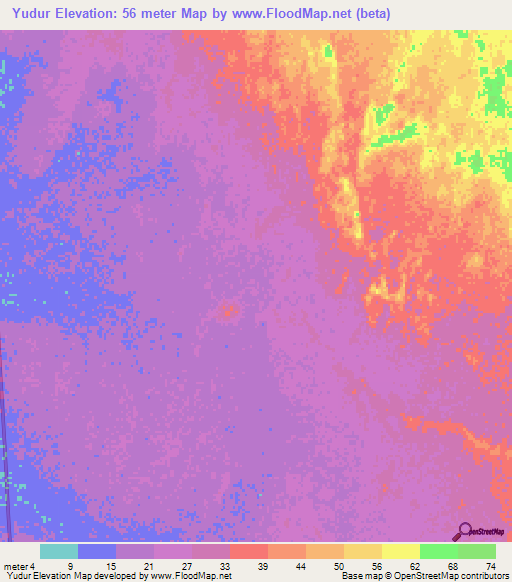 Yudur,Peru Elevation Map