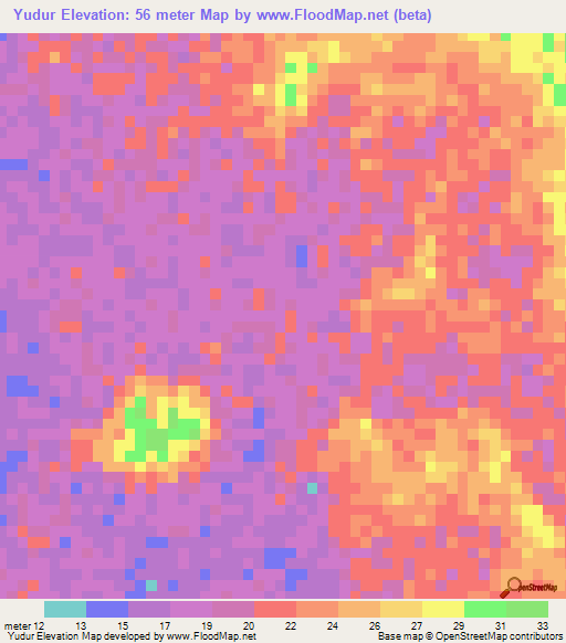 Yudur,Peru Elevation Map