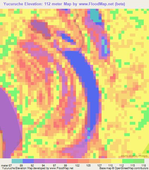 Yucuruche,Peru Elevation Map