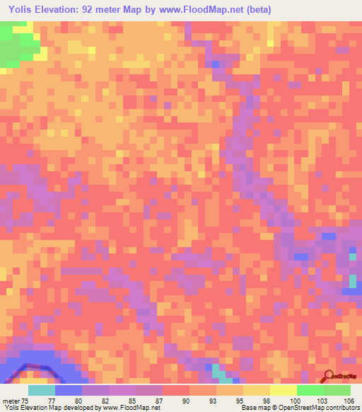 Yolis,Peru Elevation Map