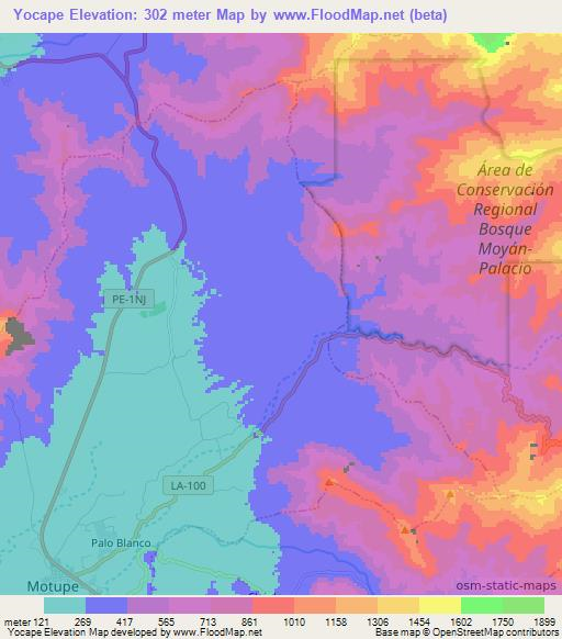 Yocape,Peru Elevation Map