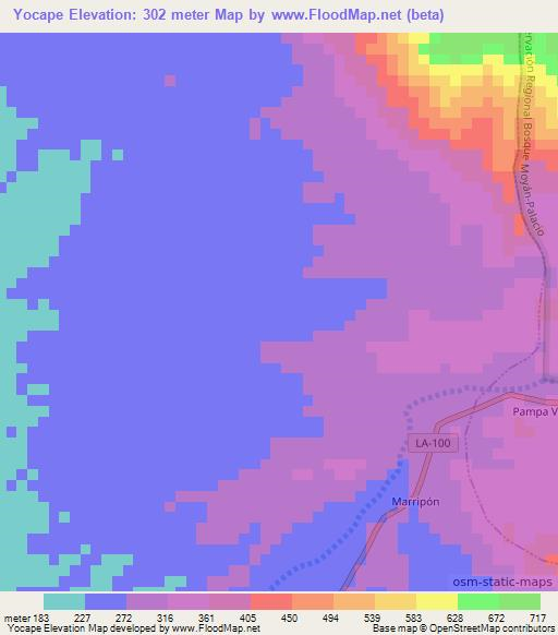 Yocape,Peru Elevation Map