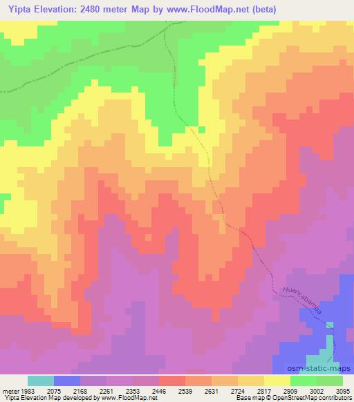 Yipta,Peru Elevation Map