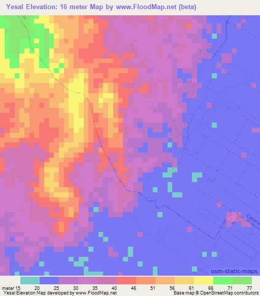 Yesal,Peru Elevation Map