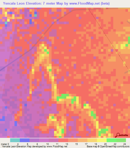 Yencala Leon,Peru Elevation Map