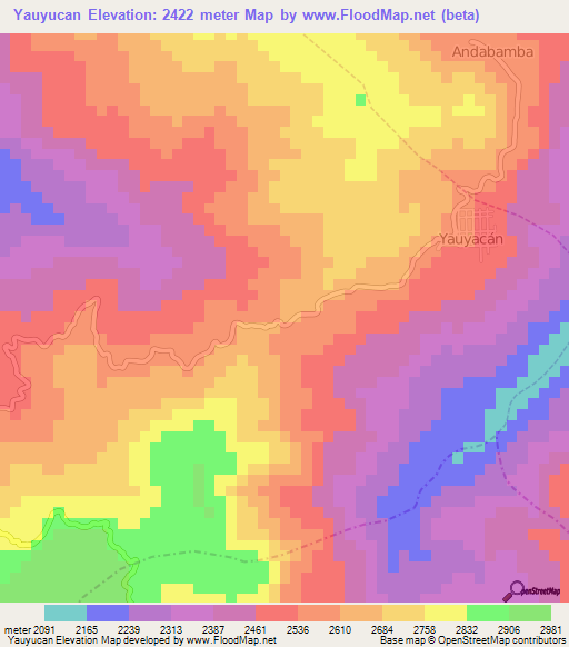 Yauyucan,Peru Elevation Map