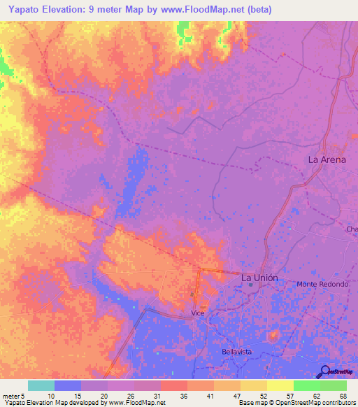 Yapato,Peru Elevation Map