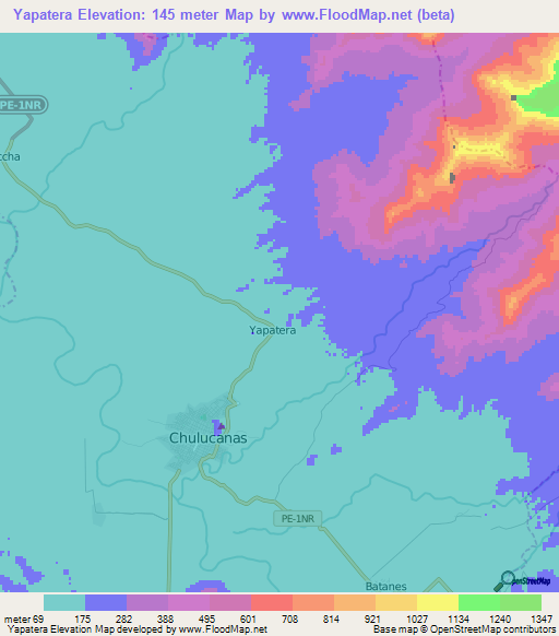 Yapatera,Peru Elevation Map
