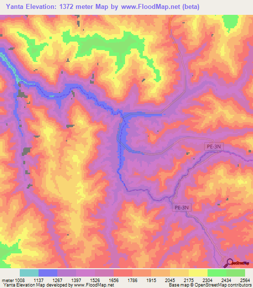 Yanta,Peru Elevation Map