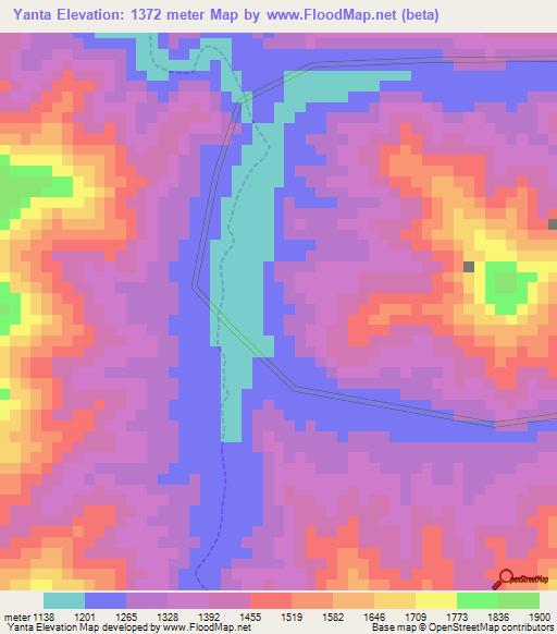 Yanta,Peru Elevation Map