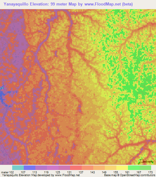 Yanayaquillo,Peru Elevation Map