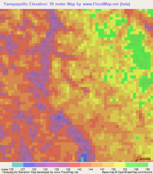 Yanayaquillo,Peru Elevation Map