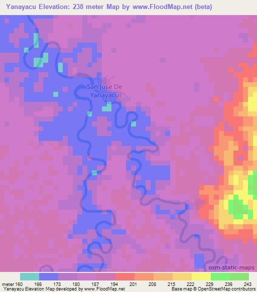 Yanayacu,Peru Elevation Map